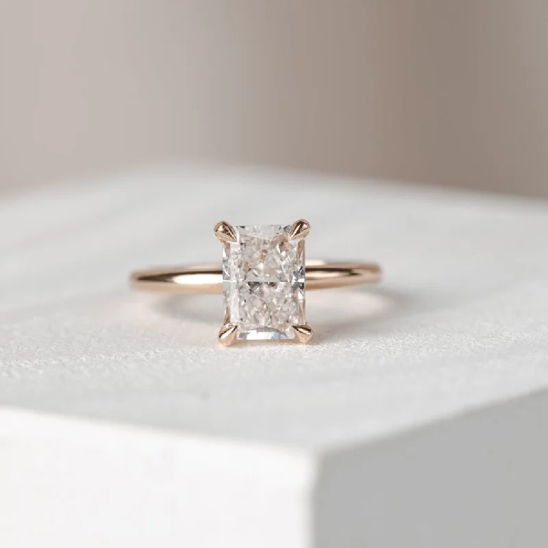 alternative gemstone engagement rings -Lara Radiant 2.07ct Lab Grown Diamond Ring