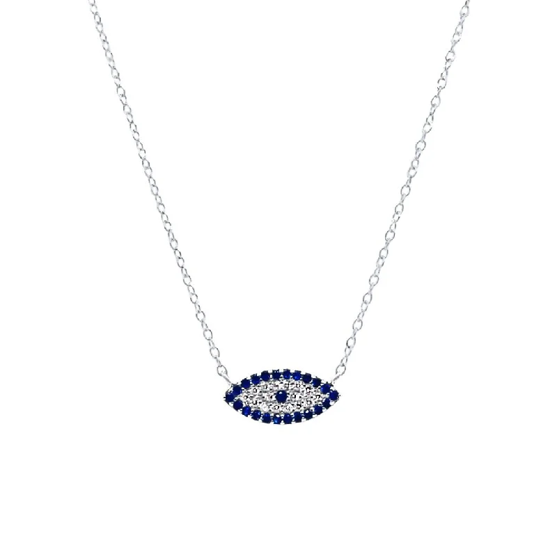 stunning statement necklaces for women -45cm Evil Eye Necklace with Cubic Zirconia in Sterling Silver