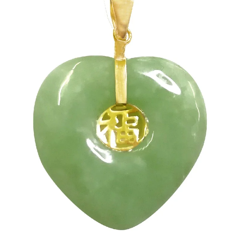 custom necklaces for women -9ct Yellow Gold & Natural Jade Lucky Pendant Necklace