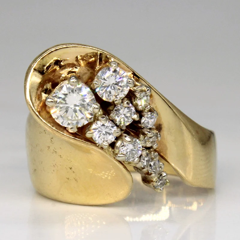 Diamond Cocktail 14k Ring | 0.81ctw | SZ 7.75 |