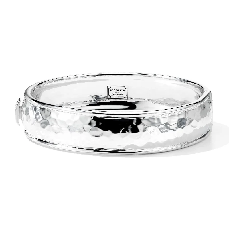 women’s party bangles -Silver Classico Hinged Bangle