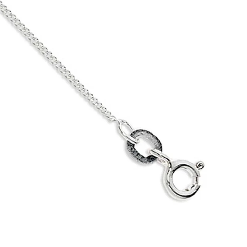 wedding day necklaces for women -Sterling Silver 45cm Curb Chain Necklace