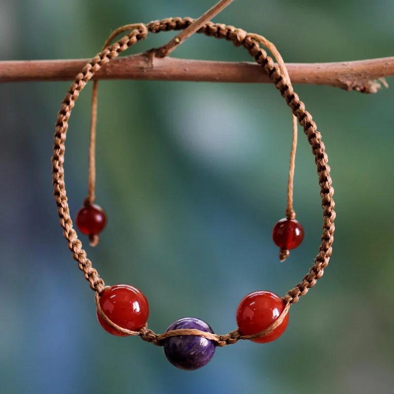 women’s stretchy bangles -Transformative Tranquility Charoite Bracelet