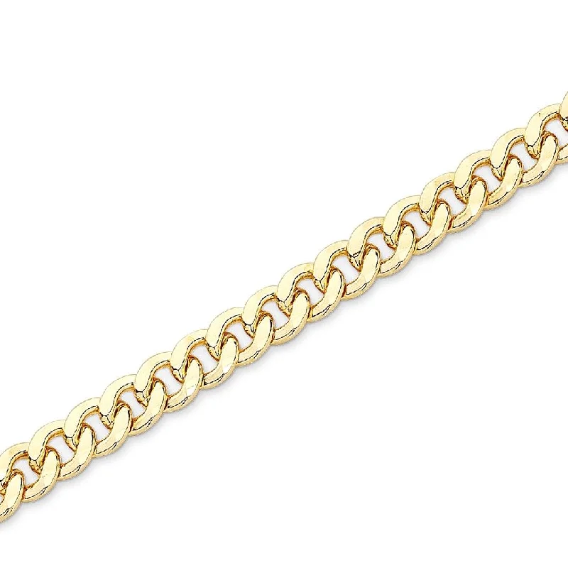 sparkling necklaces for women -9ct Yellow Gold Silver Infused Curb Necklace 55cm