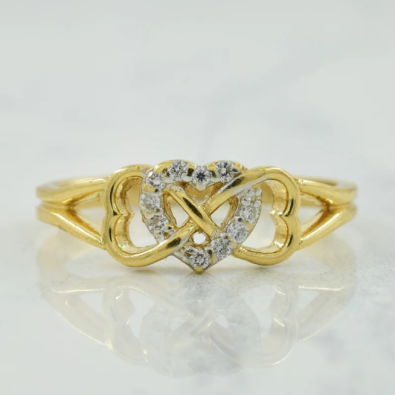 Diamond Heart Ring | 0.09ctw | SZ 9 |