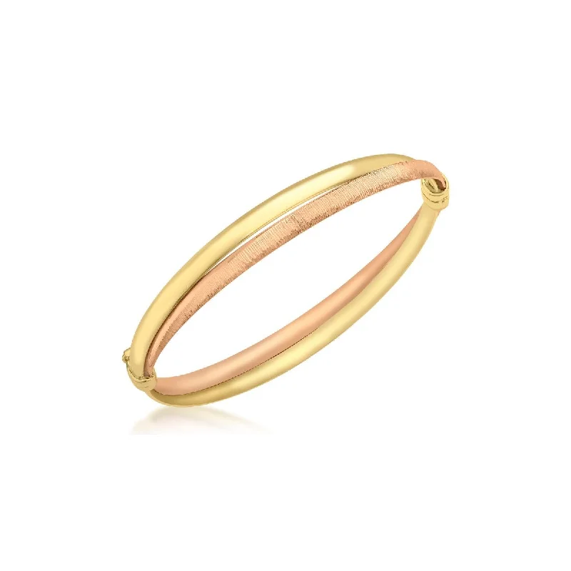 women’s silver bangles -9K 2-Colour Gold Crossover Bangle