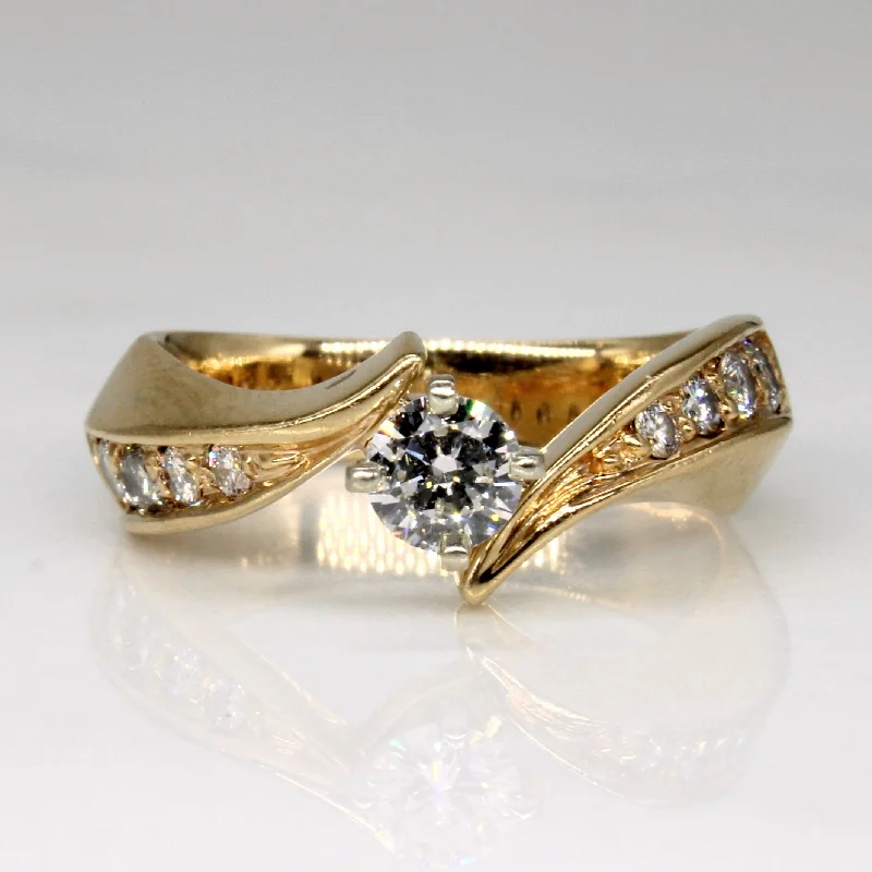 Diamond Waterfall Engagement Ring | 0.47ctw | SZ 5.5 |