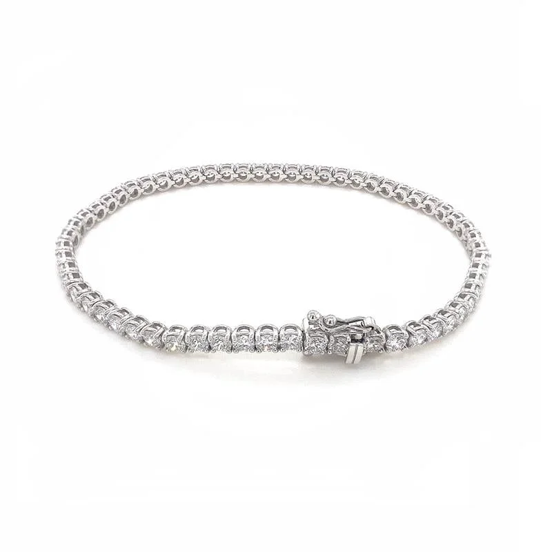 sophisticated bracelets for women -18K White Gold Lab Diamond Tennis Bracelet