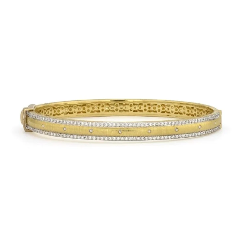 pearl bracelets for women -18K Gold Diamond Border Bracelet