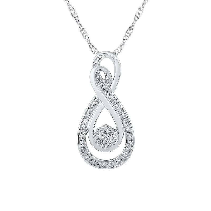 designer necklaces for women -Sterling Silver 0.04ct Diamond Necklace