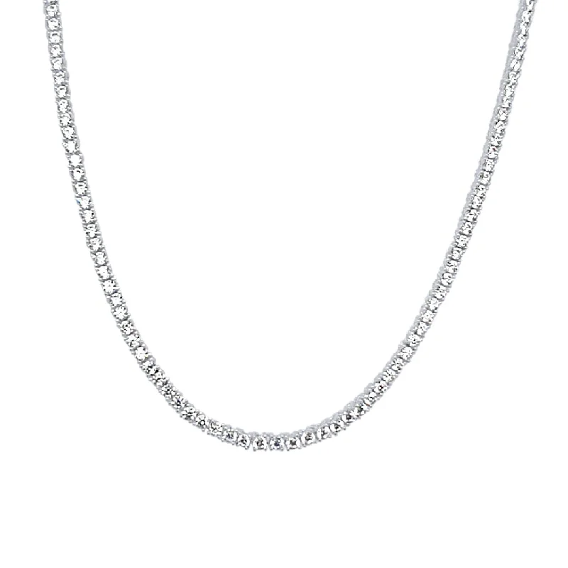 women’s necklaces -41cm Tennis Necklace with Cubic Zirconia in Sterling Silver