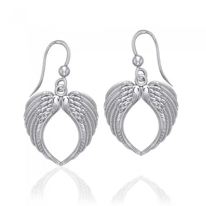 personalized earrings for women -Feel the Tranquil in Angel Wings ~ Sterling Silver Jewelry Earrings TER1671