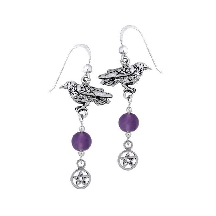 luxury earrings for women -Raven and Gem Silver Earrings TER173