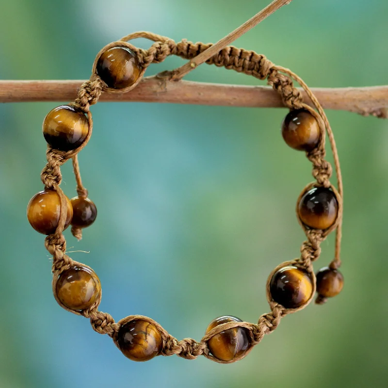 ethnic bangles for women -Blissful Insight Tiger's Eye Beaded Bracelet