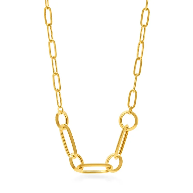 gemstone necklaces for women -Paperclip Chain Necklace in 9ct Yellow Gold