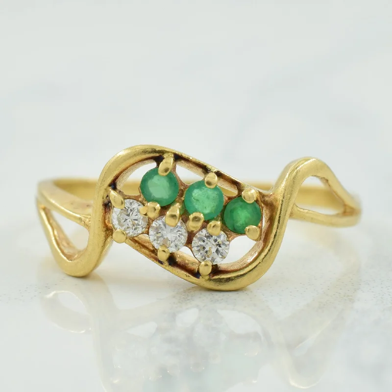 Emerald & Diamond Ring | 0.12ctw, 0.12ctw | SZ 11 |