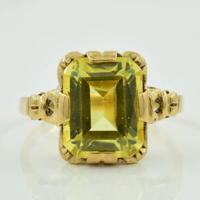 Synthetic Yellow Sapphire Cocktail Ring | 5.00ct | SZ 4.5 |