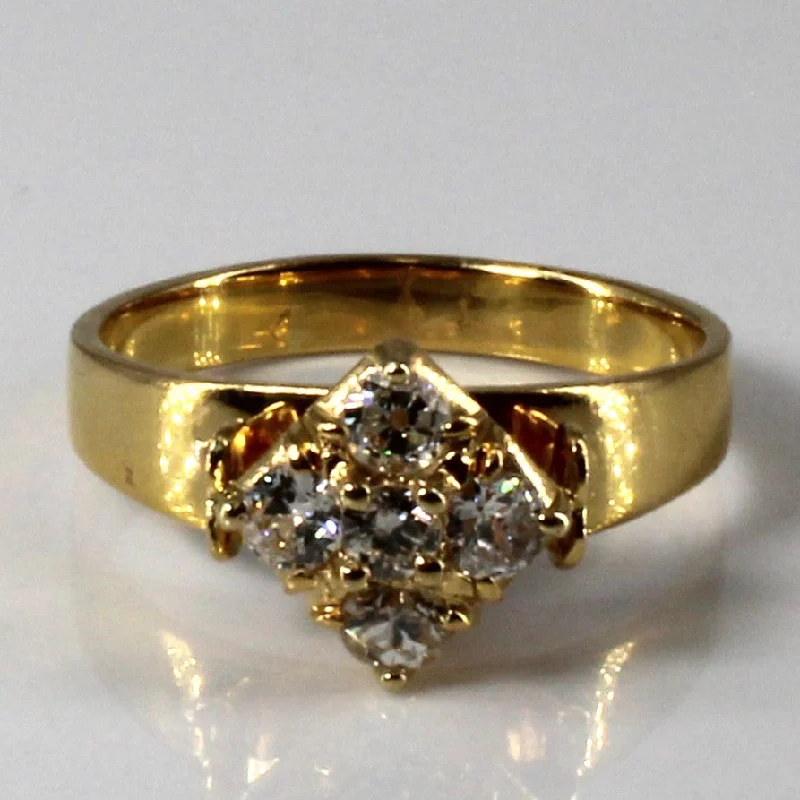 Vintage Old Mine Cut Diamond Ring | 0.42ctw | SZ 5.75 |