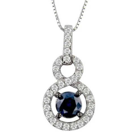 sparkling crystal necklaces for women -Tanzanite Infinity Necklace with 0.15ct of Diamonds in 14ct White Gold