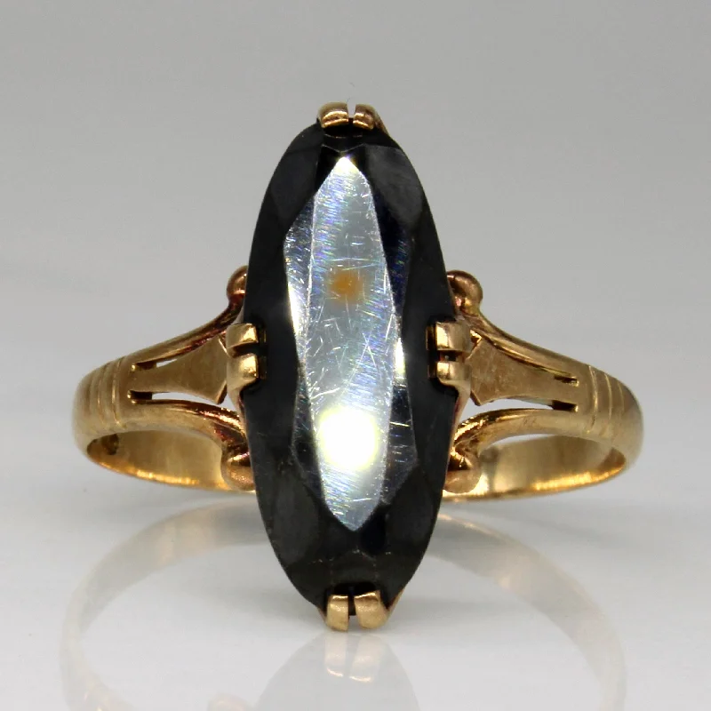 1938 Finish Hematite Cocktail Ring | 5.50ct | SZ 8 |