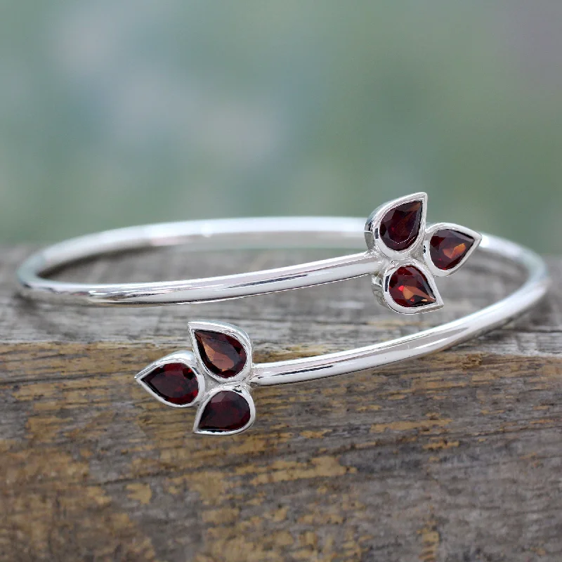 women’s gemstone bangles -Red Ivy Sterling Silver Bracelet