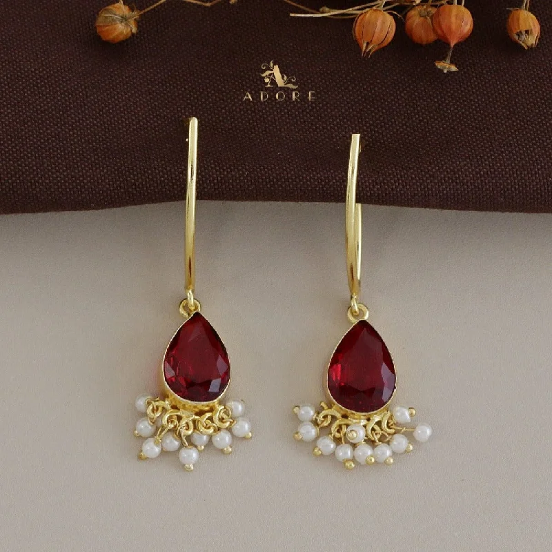 gemstone earrings for women -Noval Pearly Glossy Drop Earring