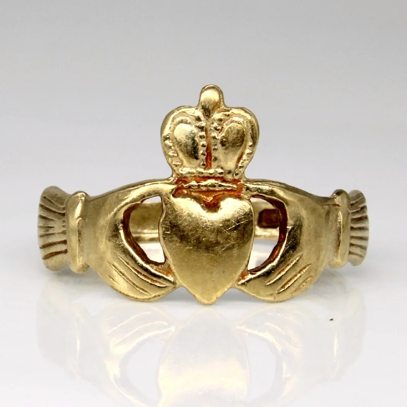 9k Yellow Gold Claddagh Ring | SZ 7.5 |