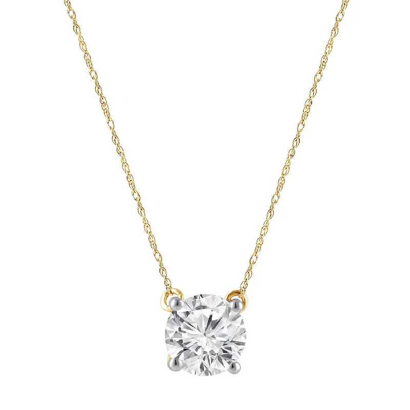 minimalist necklaces for women -Meera 1.00ct Laboratory Grown Solitaire Diamond Necklace in 9ct Yellow Gold