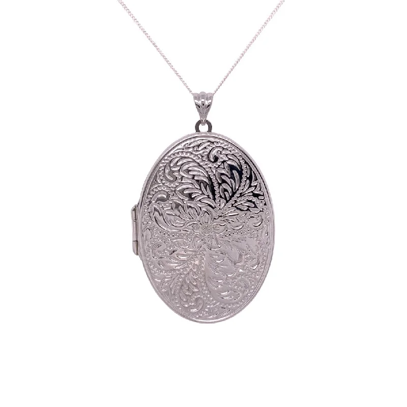 adjustable necklaces for women -Sterling Silver Filigree Large Oval Locket