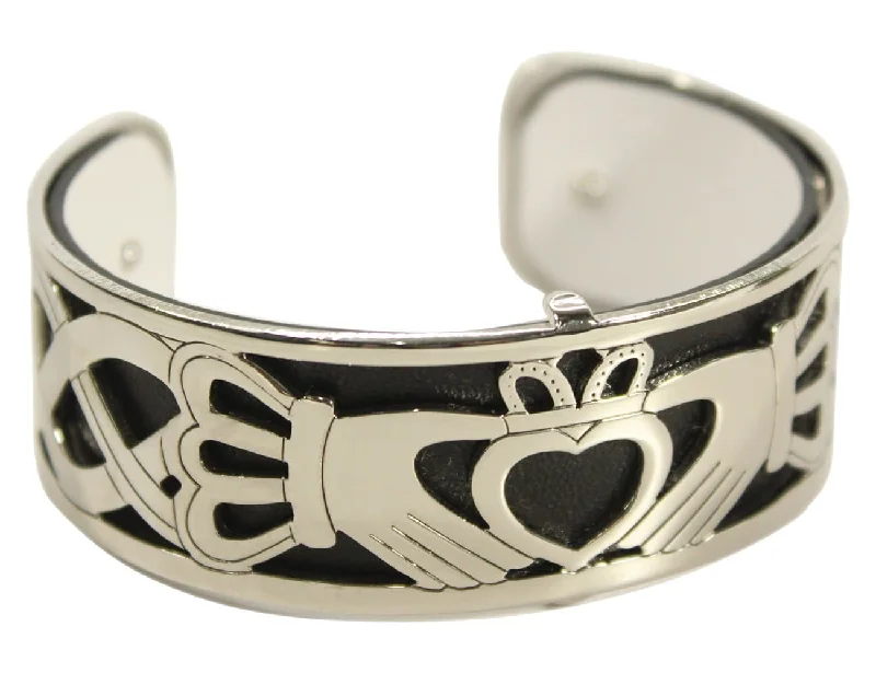 women’s chunky bracelets -Versatile Claddagh Bangle Bracelet: Interchangeable Irish Beauty