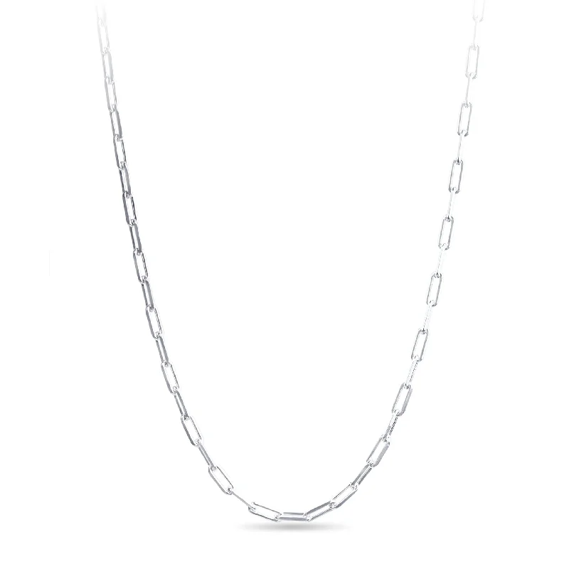 luxury necklaces for women -45cm Sterling Silver Wide Paperclip Link Necklace