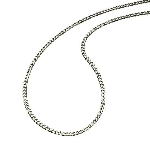 stacked necklaces for women -Sterling Silver 50cm Curb Necklace