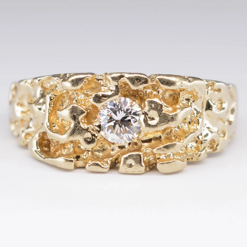 14k Textured Diamond Ring | 0.34ct | SZ 11.5 |