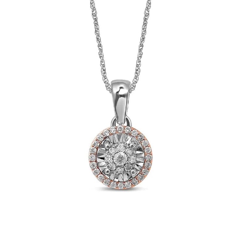 bohemian necklaces for women -Limited Edition 9ct White & Rose Gold 0.25ct Diamond Pendant