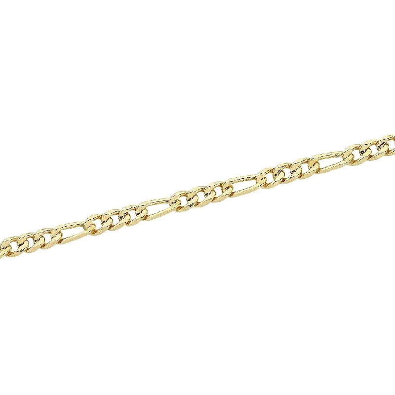 celestial necklaces for women -9ct Yellow Gold Figaro 3/1 Chain Necklace 50cm