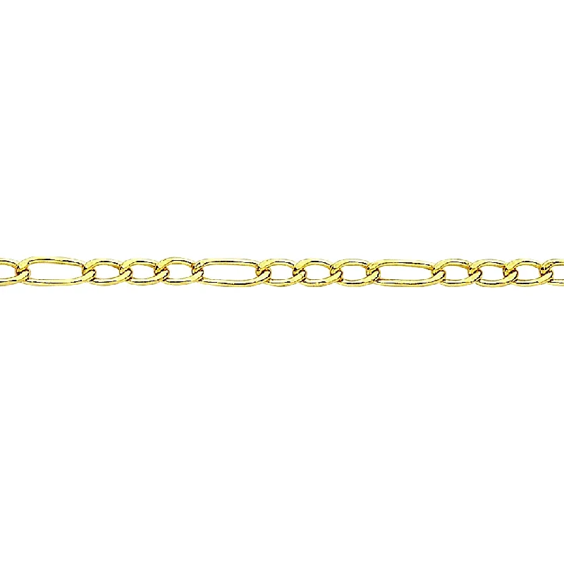 classic diamond necklaces for women -9ct Yellow Gold Figaro Necklace