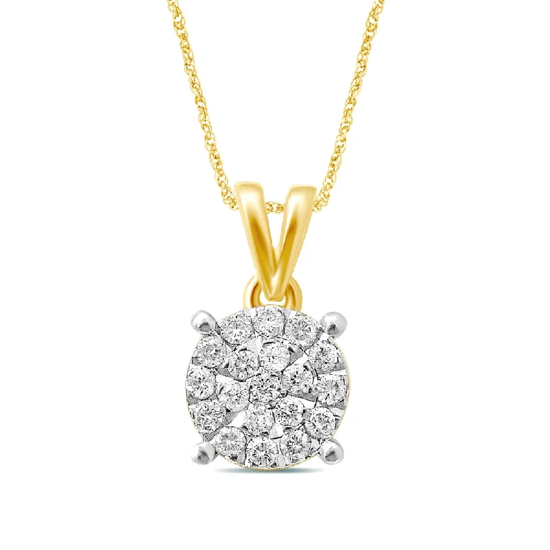 diamond necklaces for women -9ct Yellow Gold 0.25ct Diamond Pendant