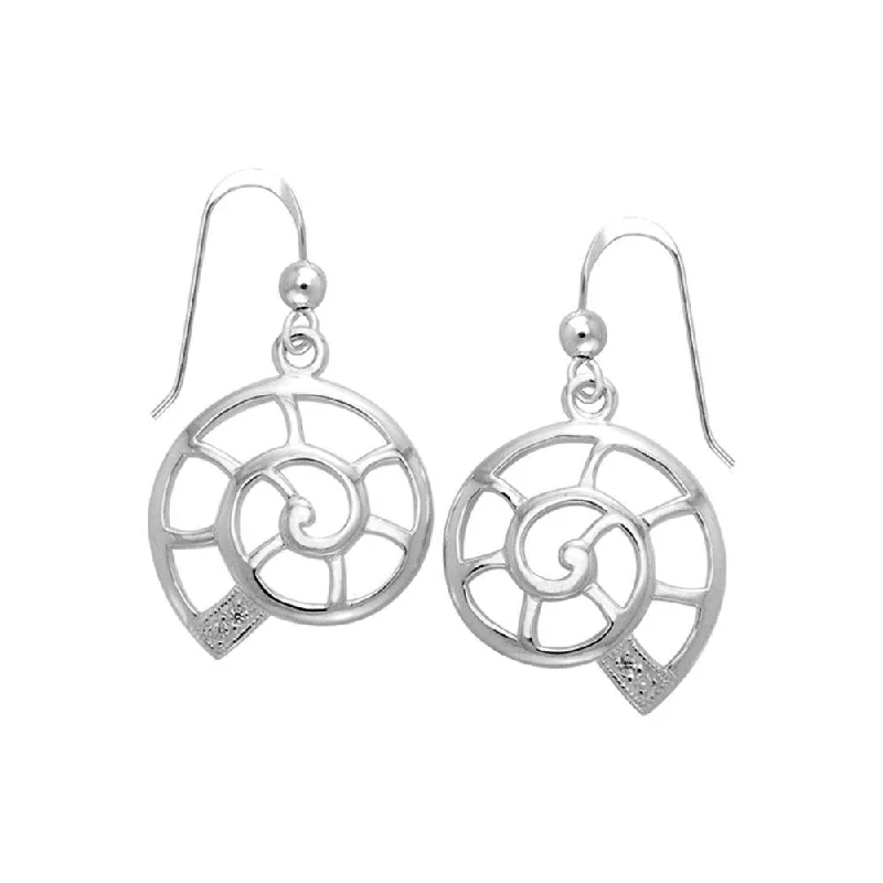 twisted earrings for women -Nautilus Shell Filigree Earrings TER1214