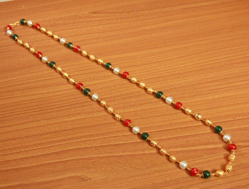 stacked necklaces for women -Multicolour 8 mm Beads Necklace