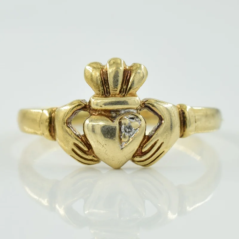 Diamond Claddagh Ring | 0.005ct | SZ 6.75 |