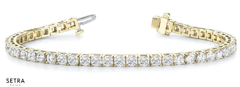 women’s charm bracelets -1.00ct Round Cut Diamonds Women's Bridal Solid Tennis Bracelet In 18k Gold