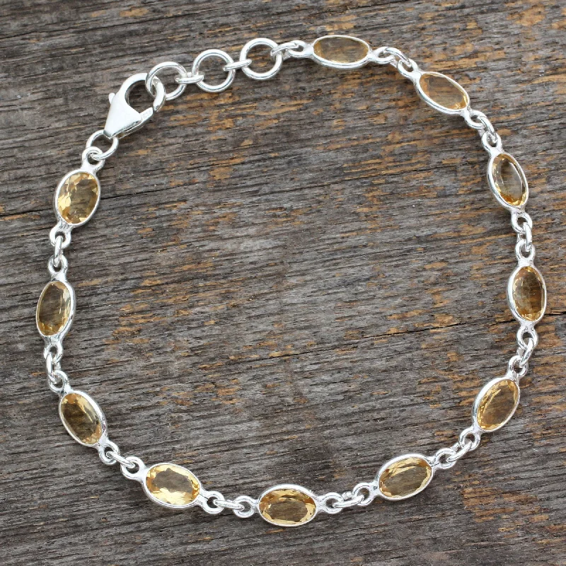 women’s gold-plated bangles -Romantic Yellow Tennis Bracelet