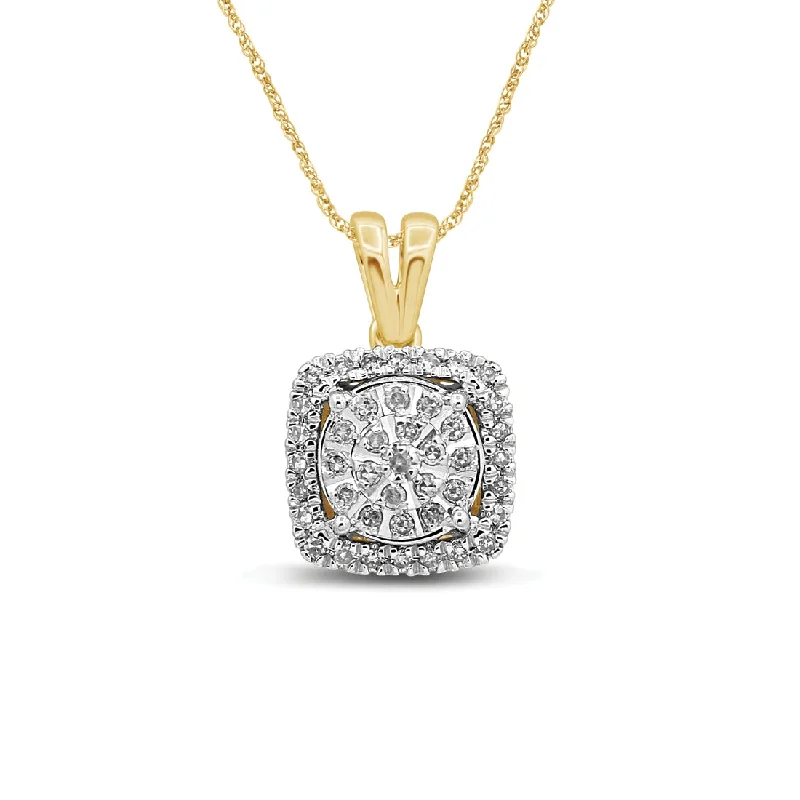 custom name necklaces for women -Martina 9ct Yellow Gold 0.20ct Diamond Pendant