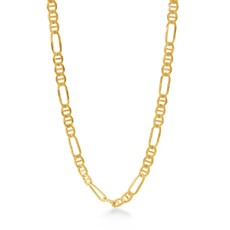 fashion necklaces for women -Mariner Figaro Chain Necklace 45cm in 9ct Yellow Gold