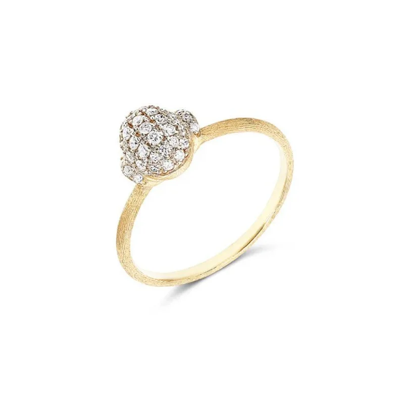 customized engagement rings -NANIS ELITE 18K YELLOW GOLD BOULE DIAMOND RING