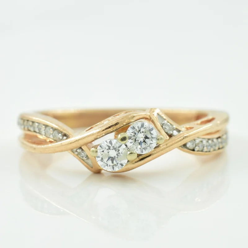 Diamond Bypass Ring | 0.24ctw | SZ 6.5 |