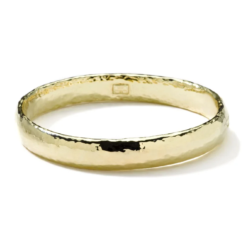 women’s beaded bracelets -18K Gold Wide Hammered Bangle