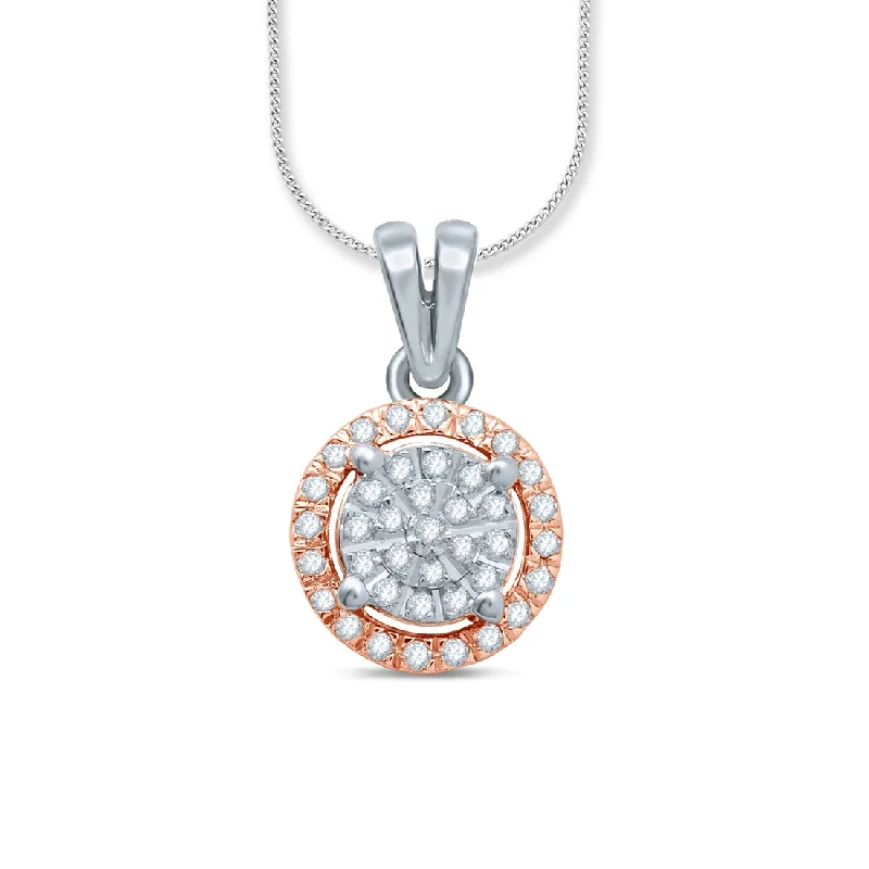 sparkling crystal necklaces for women -Martina Sterling Silver & 9ct Rose Gold 0.10ct Diamond Necklace