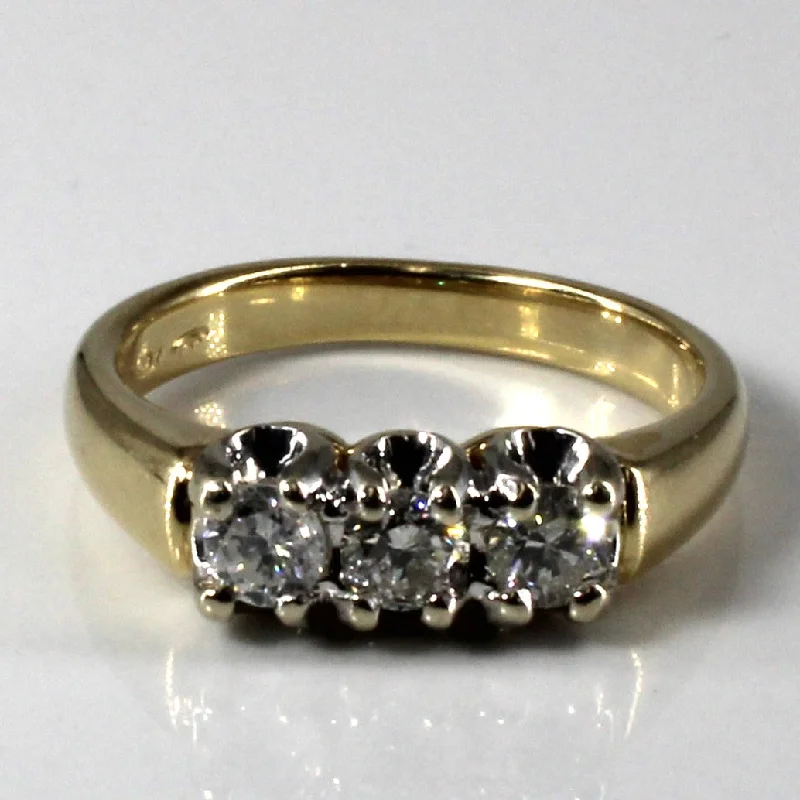 Claw Set Three Stone Diamond Ring | 0.45ctw | SZ 6 |