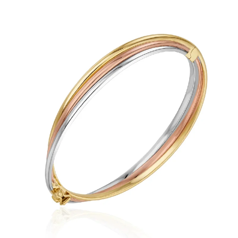 vintage bangles for women -9K 3 Colour Gold Twist Bangle